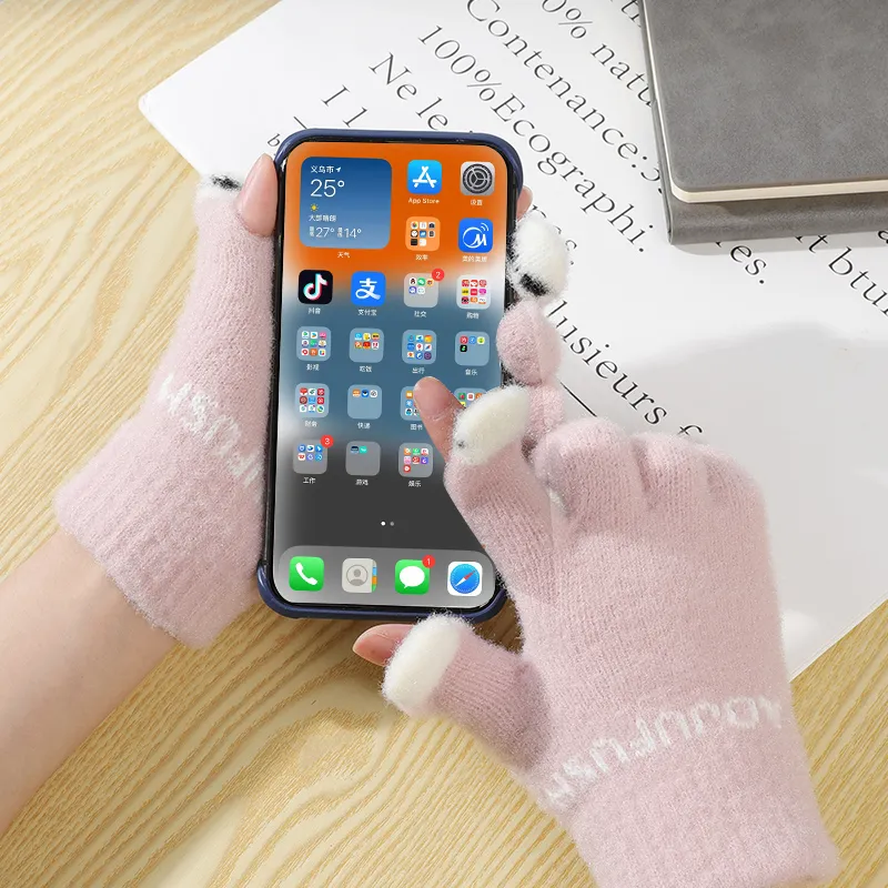 15 MINS Polyester Knit Gloves Unisex Multiple Colors-9