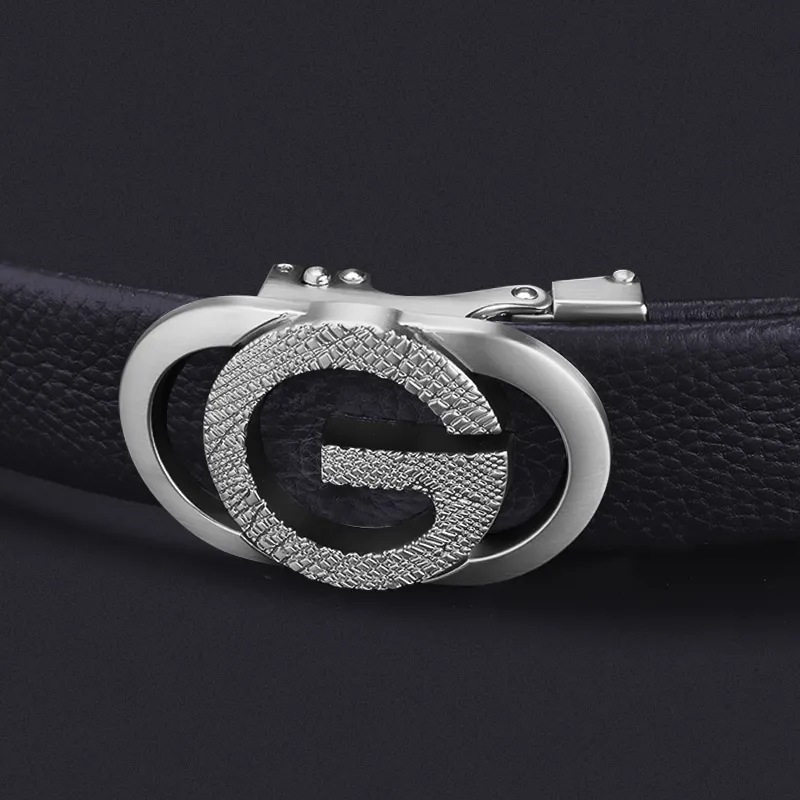 15 MINS High End Trendy Business Fashion Casual Top Grain Cow Leather Leather Belts Men's 3.5cm-2