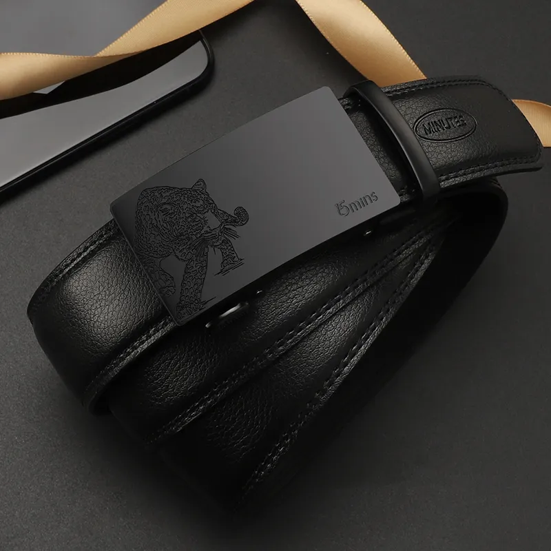 15 MINS Cow Split Leather Belts Men's Width  3.5cm-10
