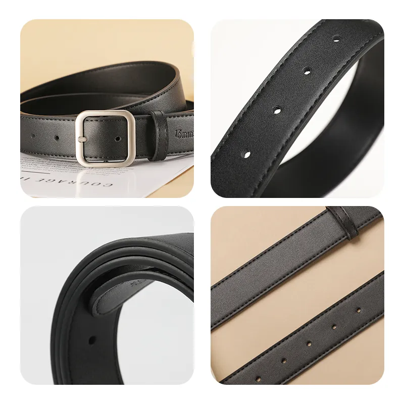 15 MINS PU Leather Belts Women's Width 3.4cm-6