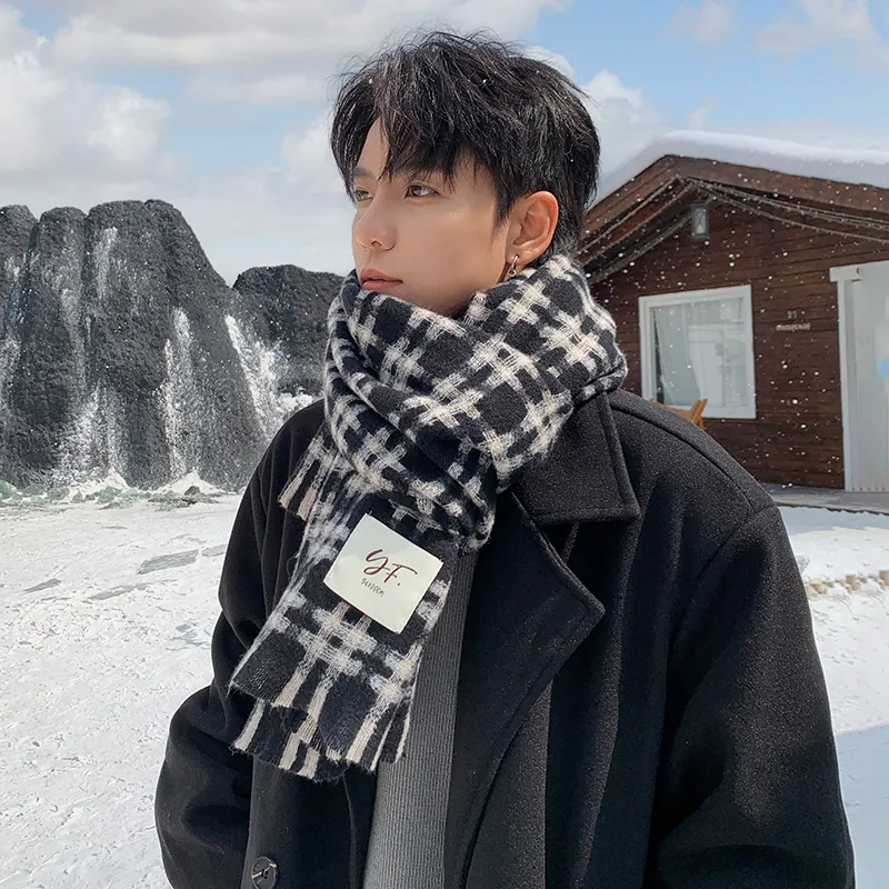 15 MINS Polyester Knit Scarves Men's-2
