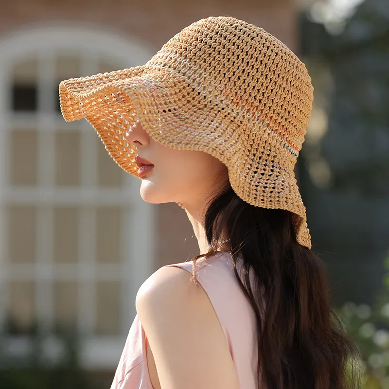 15 MINS Imitation Papyrus Bucket Hats Women's-12
