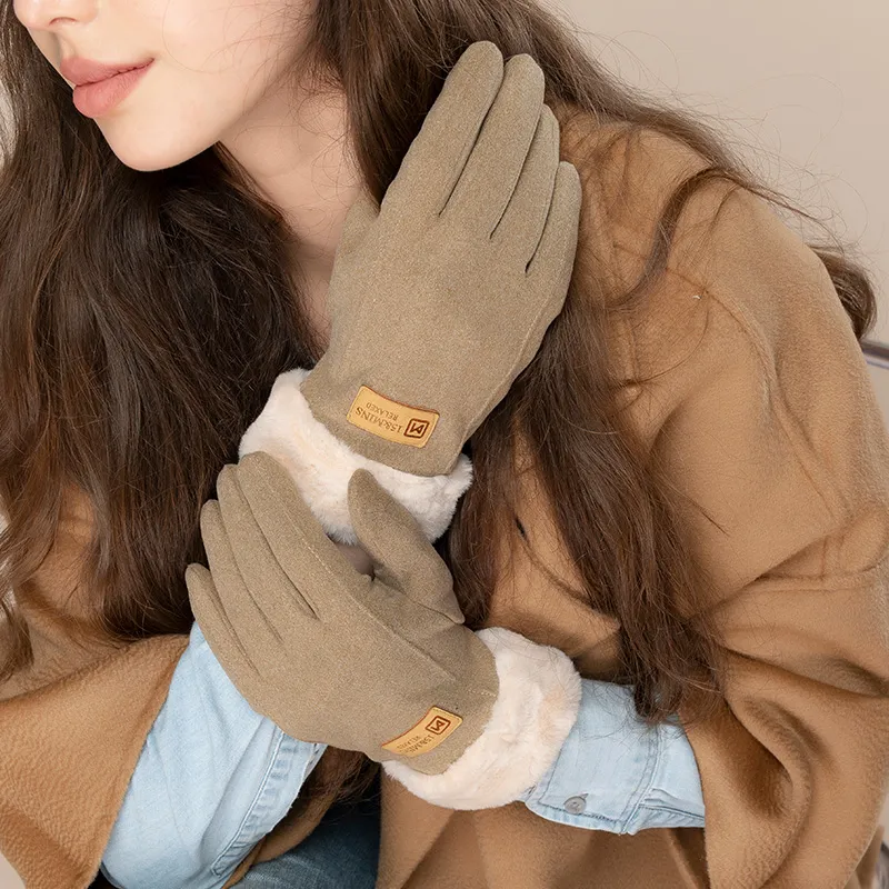 15 MINS Polyester Elastane Knit Gloves Women's Multiple Colors-4