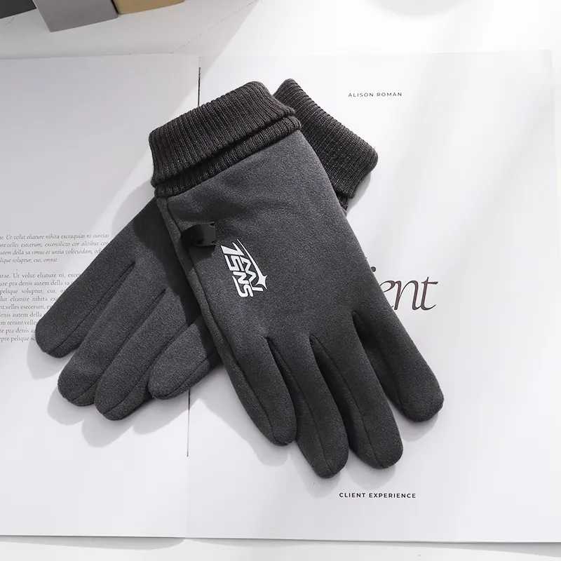 15 MINS Polyester Knit Gloves Men's Multiple Colors-2