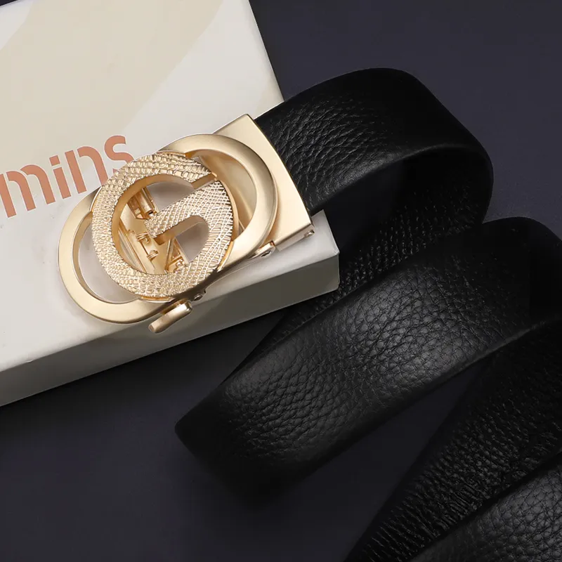 15 MINS High End Trendy Business Fashion Casual Top Grain Cow Leather Leather Belts Men's 3.5cm-16