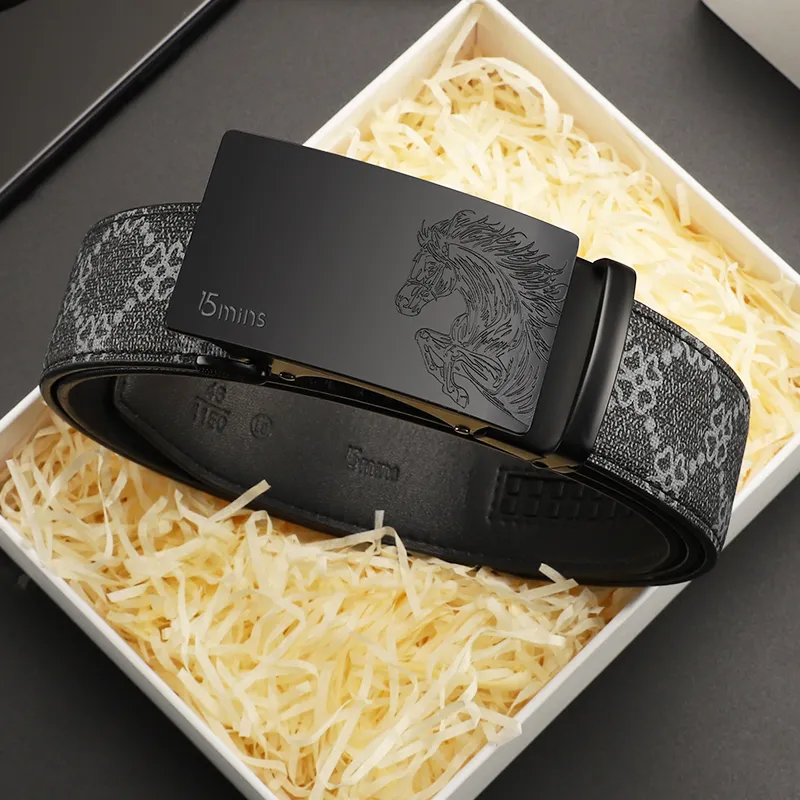 15 MINS Polyvinyl Chloride Leather Belts Men's Width 3.5cm-2