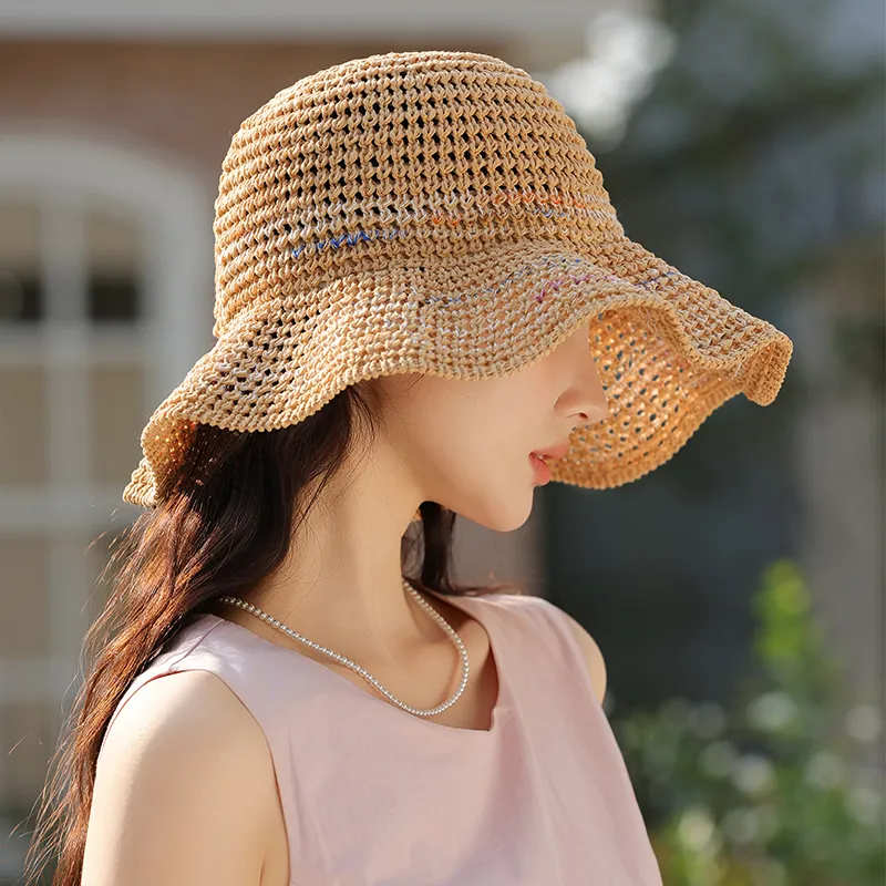 15 MINS Imitation Papyrus Bucket Hats Women's-13
