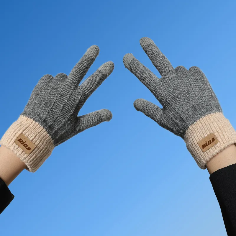 15 MINS Acrylic Knit Gloves Unisex Multiple Colors-5
