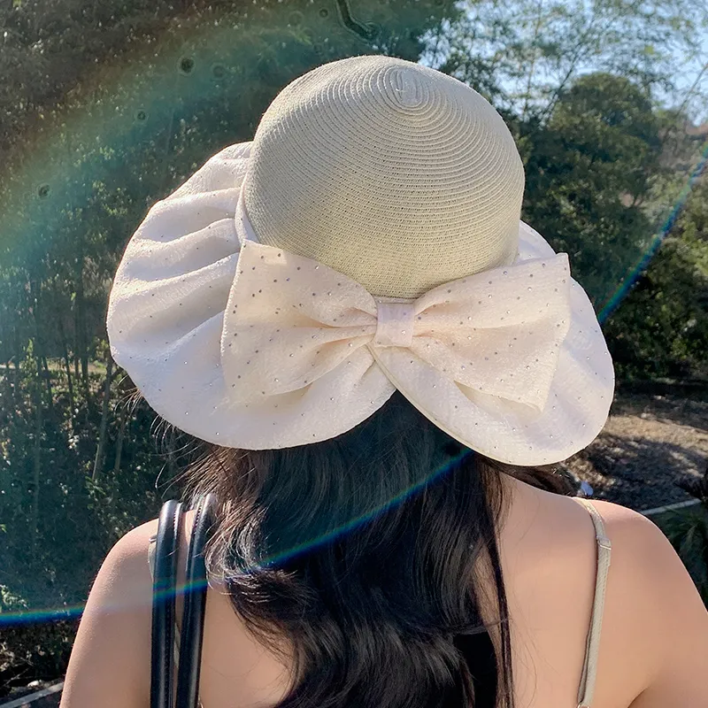 15 MINS Raffia+Polyester Bucket Hats Women's-4