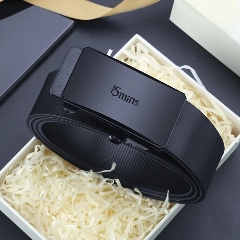 15 MINS Cow Split Leather Belts Men's Width 3.3cm-4