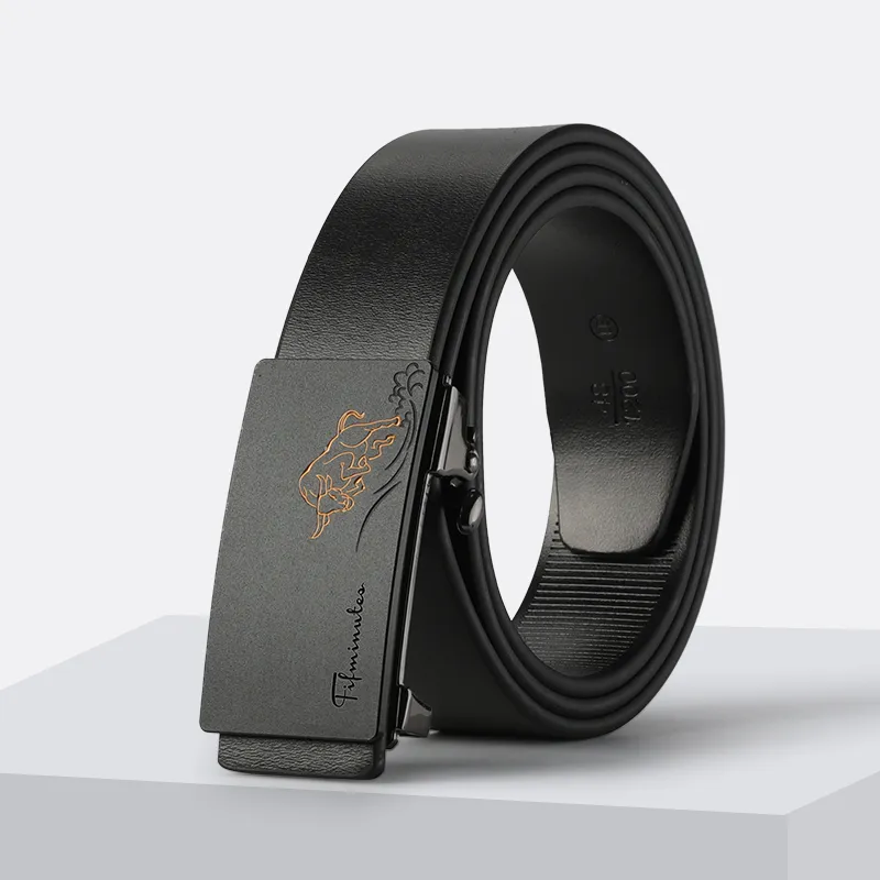 15 MINS Cow Split Leather Belts Men's Width 3.3cm-1