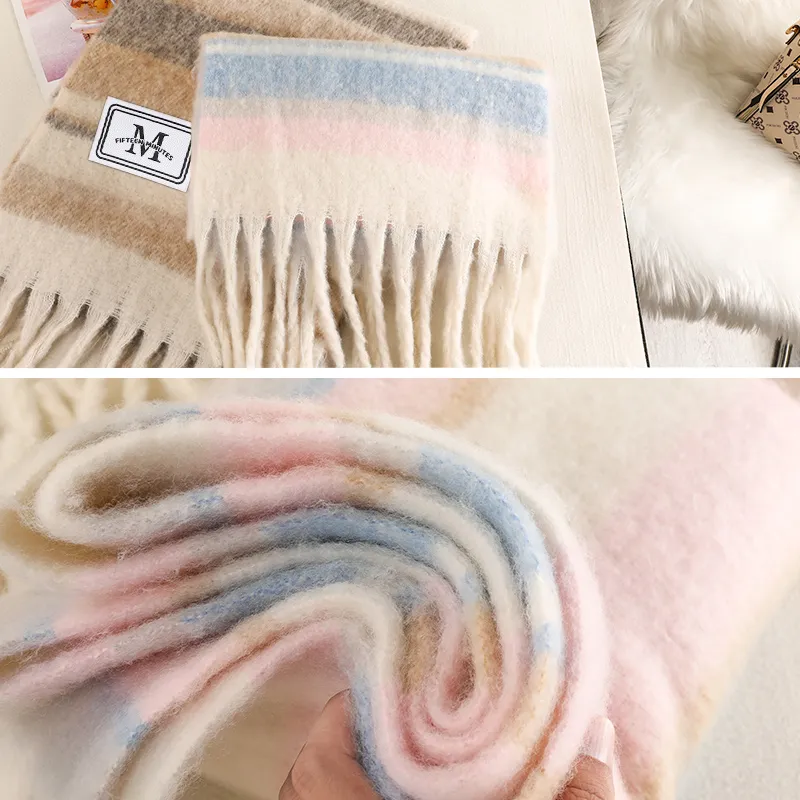 15 MINS Polyester Knit Scarves Unisex-4