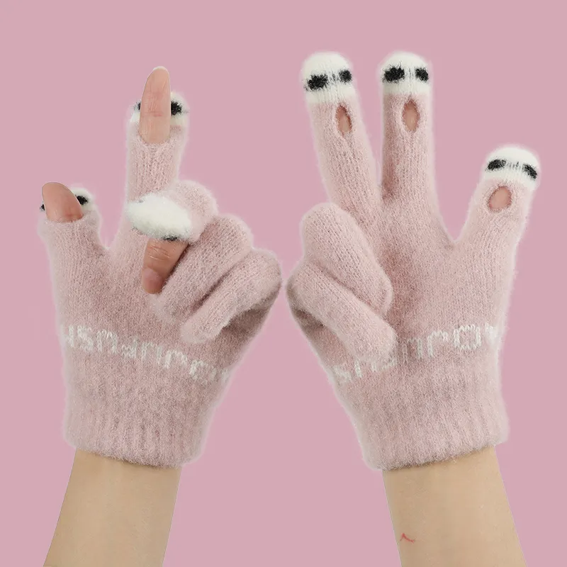 15 MINS Polyester Knit Gloves Unisex Multiple Colors-6