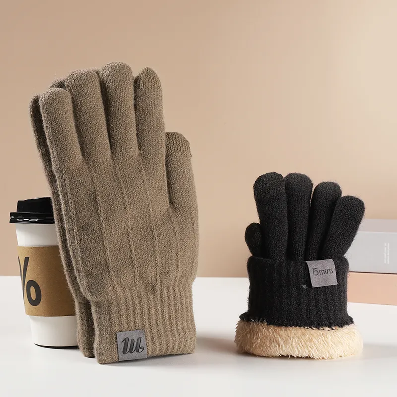 15 MINS Acrylic Knit Gloves Unisex Multiple Colors-6