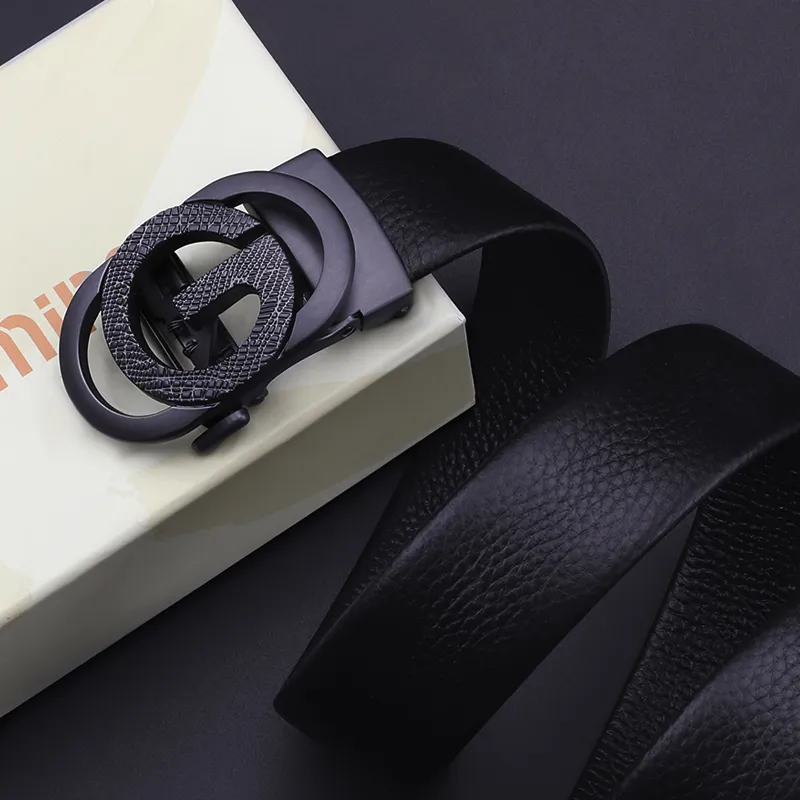 15 MINS High End Trendy Business Fashion Casual Top Grain Cow Leather Leather Belts Men's 3.5cm-8
