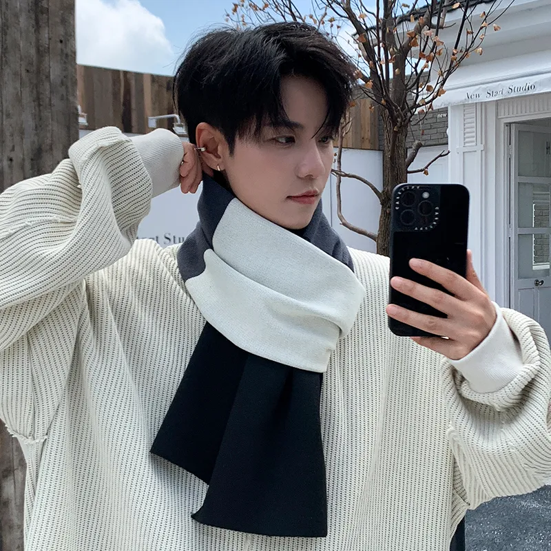 15 MINS Acrylic Knit Scarves Men's-2