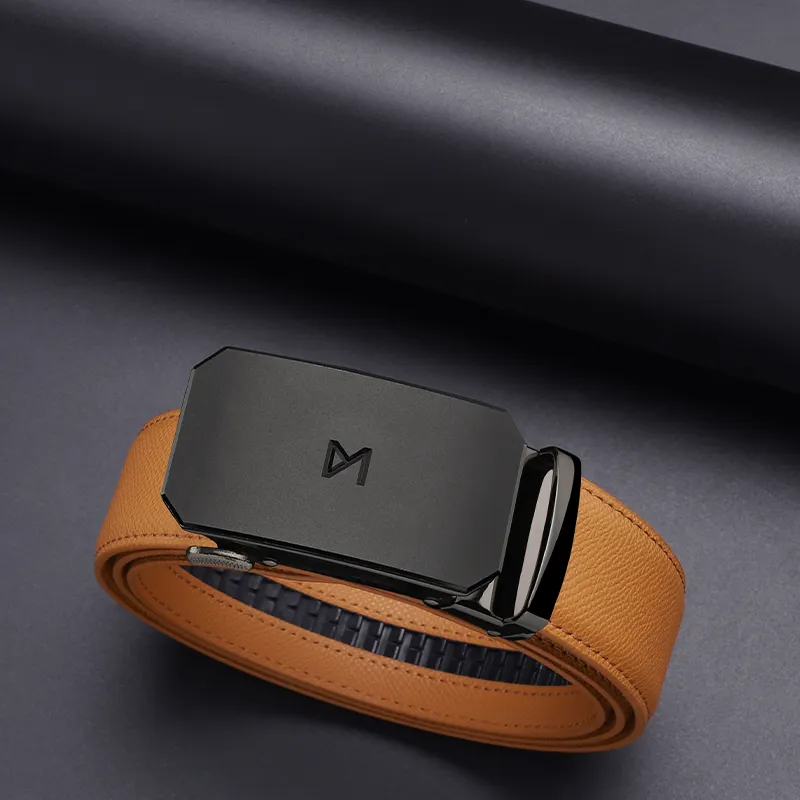 15 MINS Cow Split Leather Belts Men's 3.5cm-1