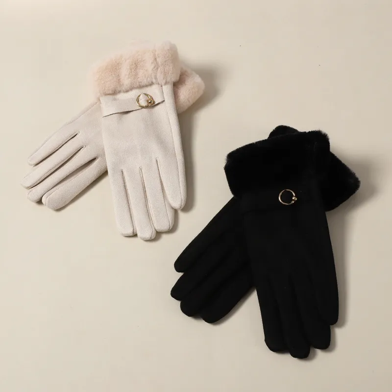 15 MINS Polyester Knit Gloves Women's Multiple Colors-5