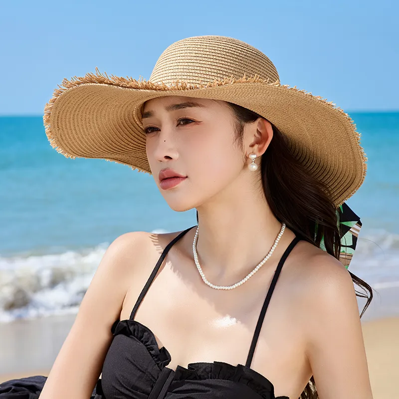 15 MINS Paper Reed Sun Protection Hats Women's-10