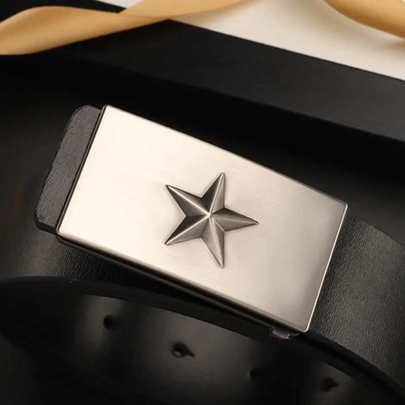 15 MINS Cow Split Leather Belts Men's Width 3.3cm-13