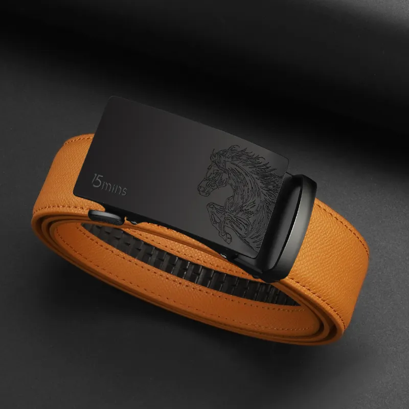15 MINS Cow Split Leather Belts Men's Width 3.5cm-9