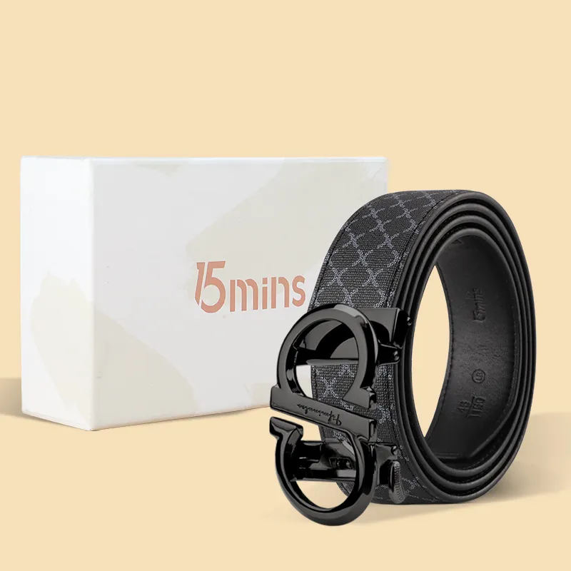 15 MINS Polyvinyl Chloride Leather Belts Men's Width 3.5cm-1