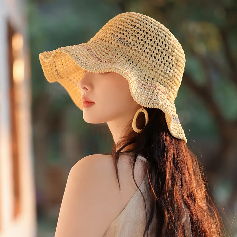 15 MINS Imitation Papyrus Bucket Hats Women's-6