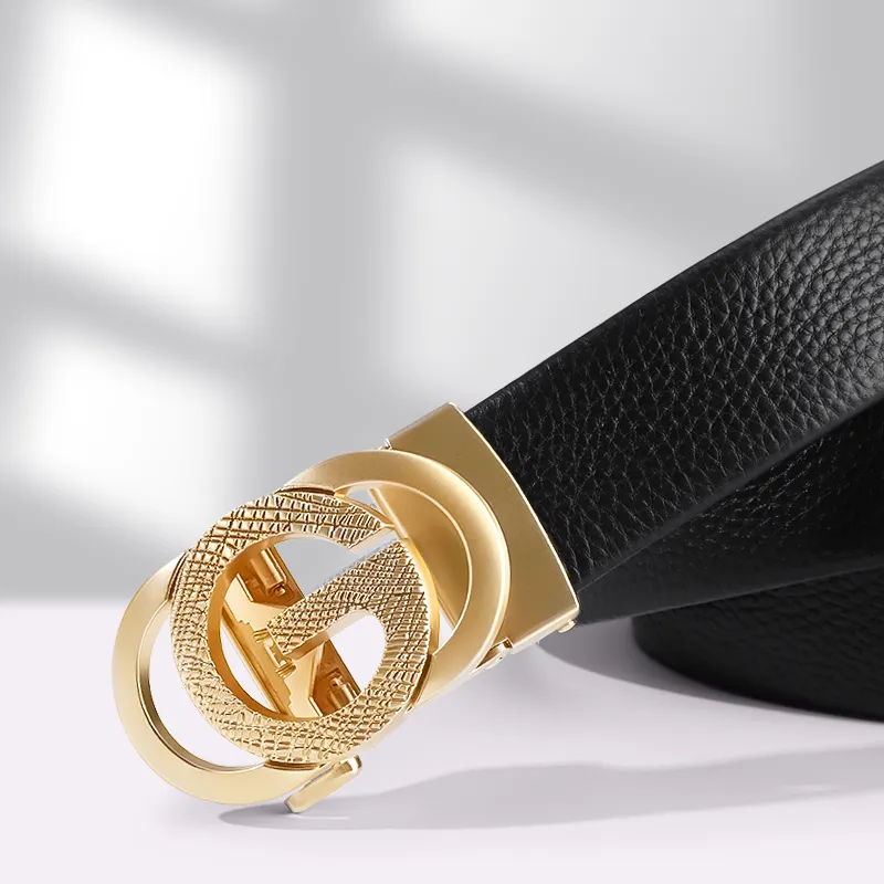 15 MINS High End Trendy Business Fashion Casual Top Grain Cow Leather Leather Belts Men's 3.5cm-14