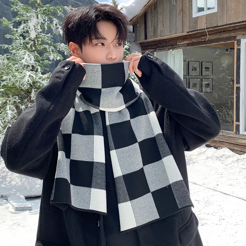 15 MINS Acrylic Knit Scarves Men's-8