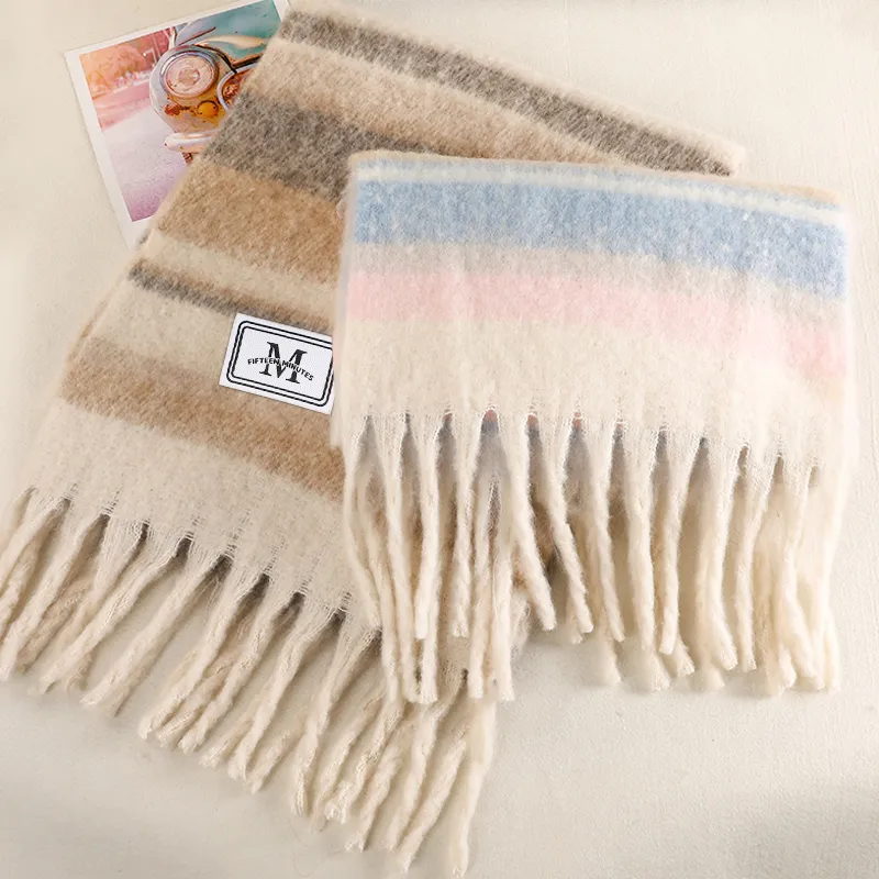 15 MINS Polyester Knit Scarves Unisex-7