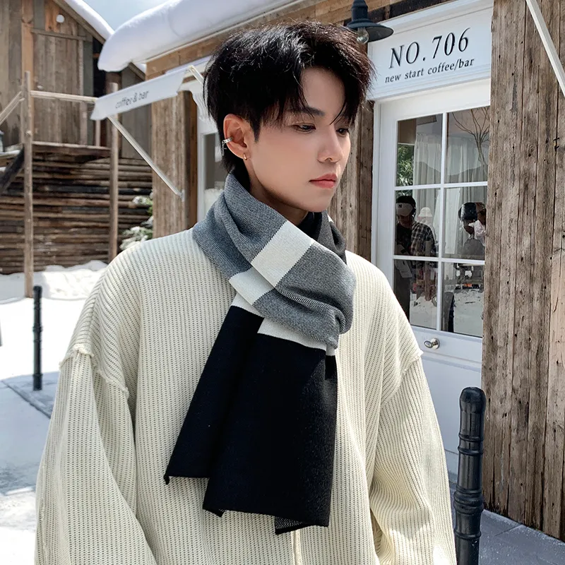15 MINS Acrylic Knit Scarves Men's-3