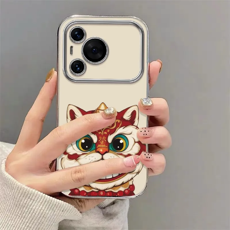 PHILIPS TPU Material Phone Cases Compatibility With Huawei P Series Cute Anime Electroplated Large Window Trendy Cool-1