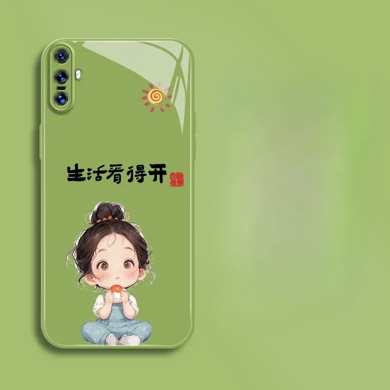 PHILIPS Glass Material Phone Cases Compatibility With Vivo X Collection Lacquered Metal Cartoon Pattern Cute Playful-7