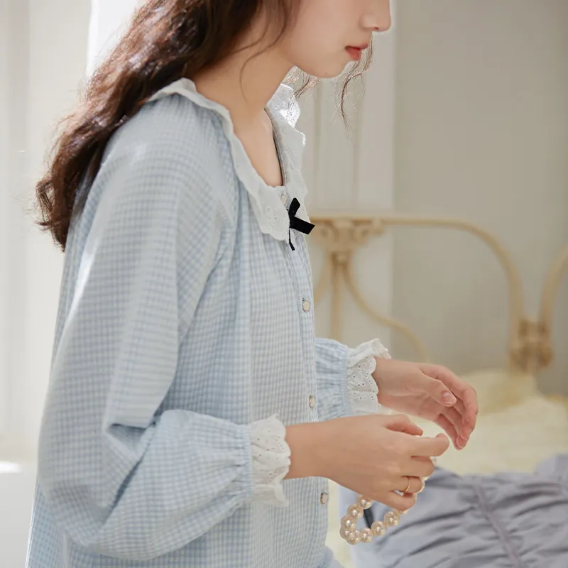 Princess Mark Pajama Set Women's Cream Blue-6