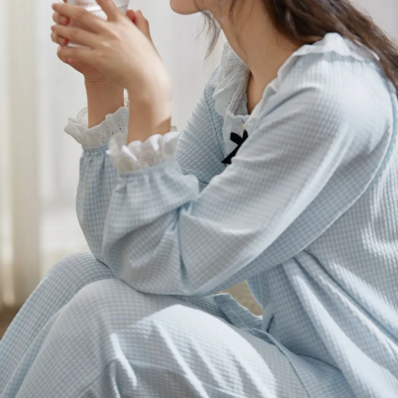 Princess Mark Pajama Set Women's Cream Blue-3