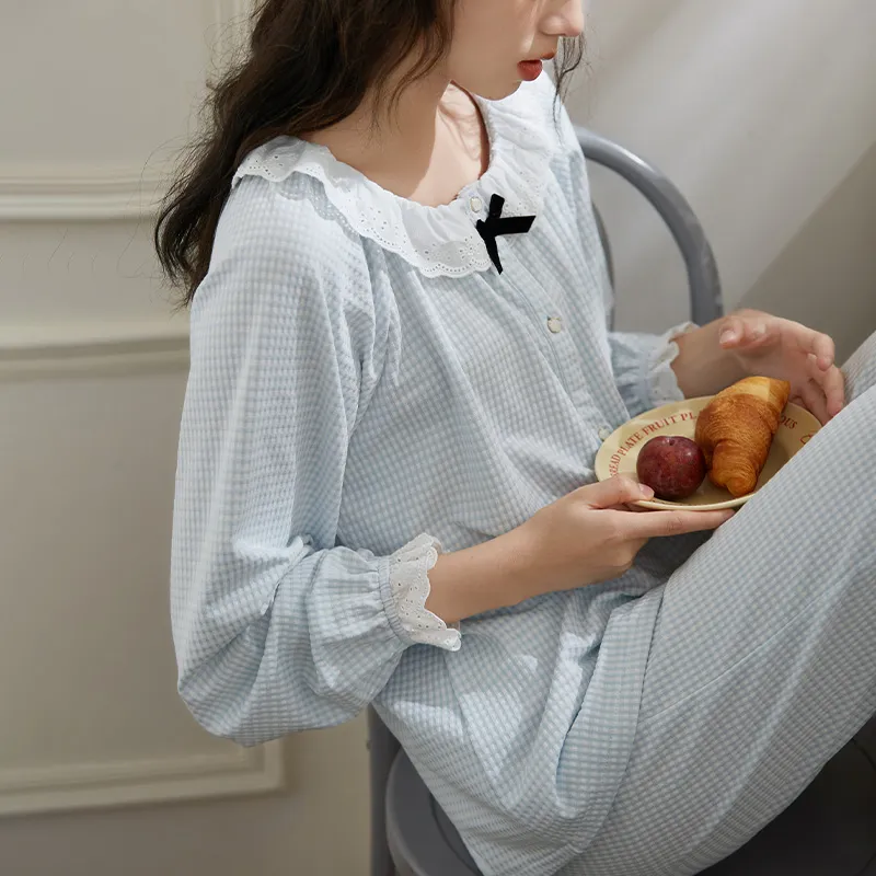 Princess Mark Pajama Set Women's Cream Blue-5