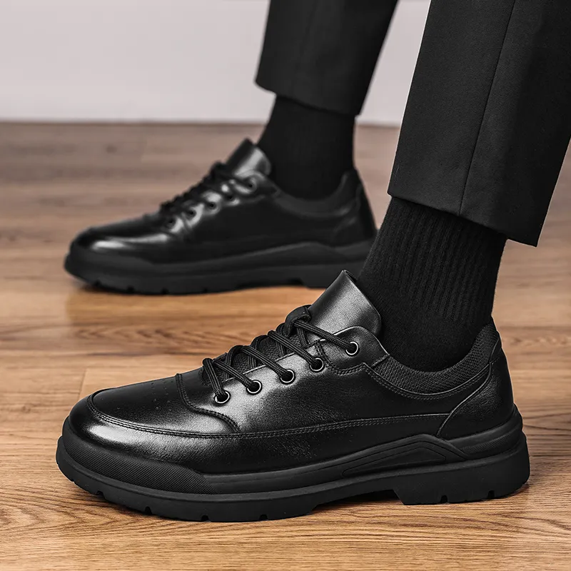 Shu Family Anti-Slip Wear-Resistant Low-Top Casual Shoes Men's Black-3