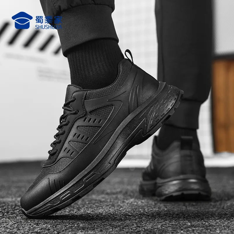 Shu Family Breathable And Sweat-absorbent Low-Top Running Shoes Men's Black-3