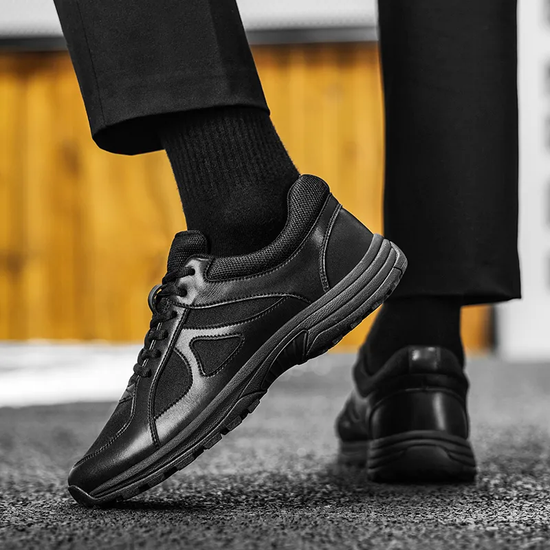 Shu Family Cushioning Slip Resistant Low Top Casual Shoes Men's Black-2