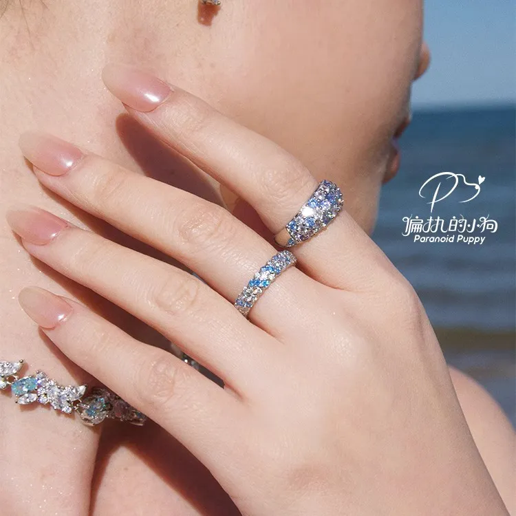 PARANOID PUPPY Zircon Rings Unisex-5