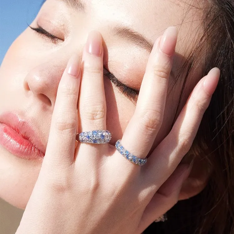 PARANOID PUPPY Zircon Rings Unisex-1