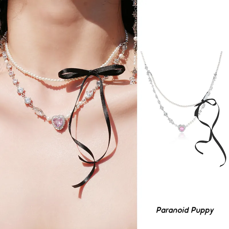 PARANOID PUPPY Zircon Necklaces Women's-11