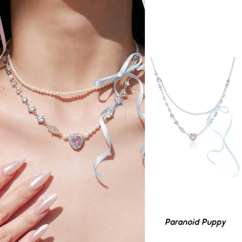PARANOID PUPPY Zircon Necklaces Women's-6