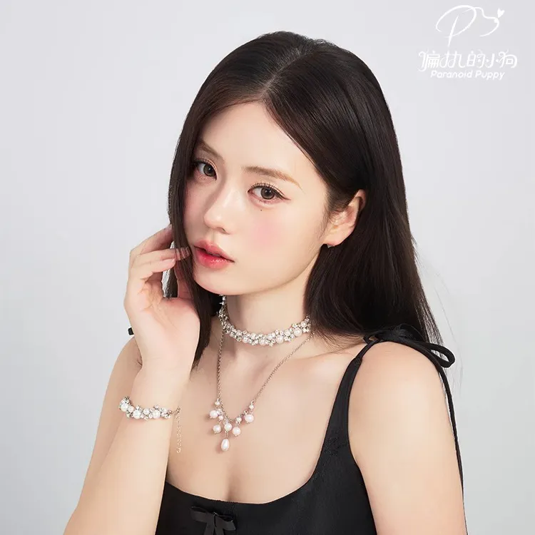 PARANOID PUPPY Pearl 925 Sterling Silver Necklaces Women's-3