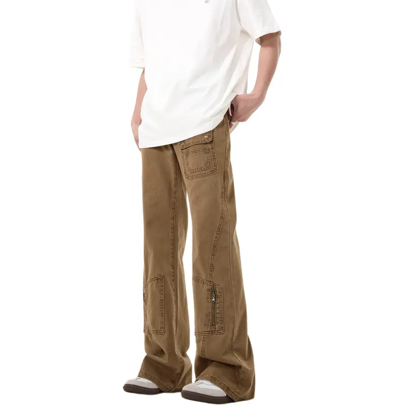HKRXEC Jeans Men Brown-3