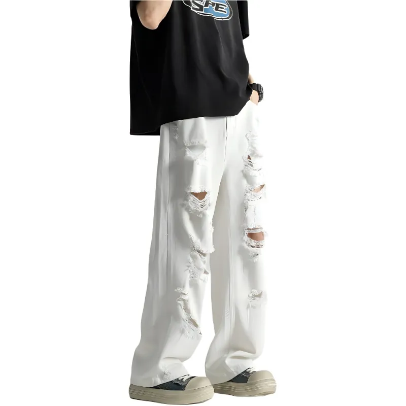 HKRXEC Jeans Men White-4