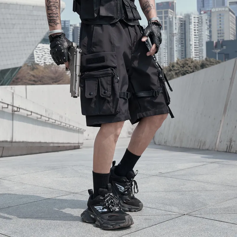 HKRXEC Cargo Shorts Unisex Black-2