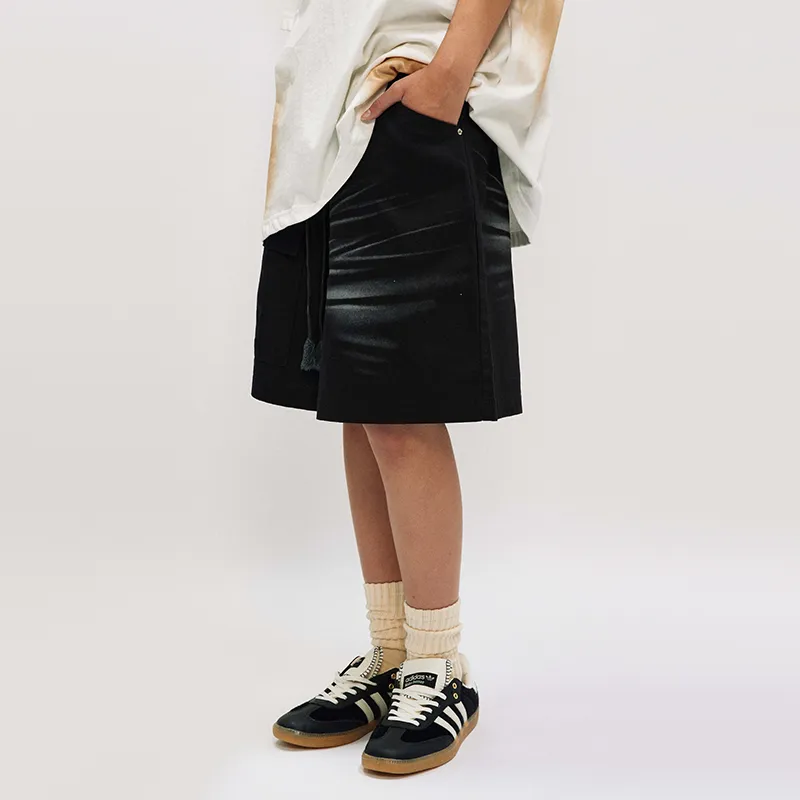 HKRXEC Casual Shorts Unisex Black-3
