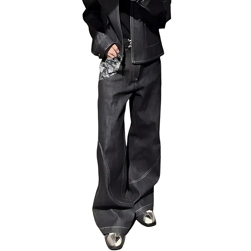 HKRXEC Jeans Men Black-5