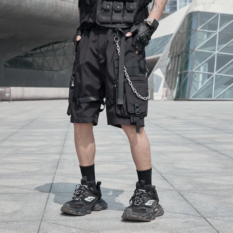 HKRXEC Cargo Shorts Unisex Black-3